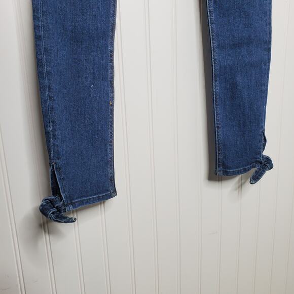 rag & bone Women's Stevie Ankle Bow Tie Skinny Jeans Size 24 Dark Wash Mid Rise - Picture 3 of 10